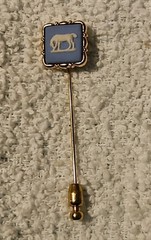 Vintage 1974 Wedgwood Stick Pin Blue Jasperware Horse Cameo