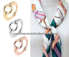 Sally’s Quality 100% Copper Scarf Ring Circle Buckles Brooch For Silk Scarves