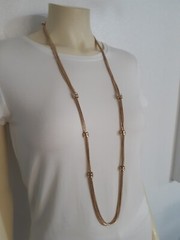 CHICO’S women necklace gold tone 24 inch long NWOT excellent condition