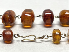 Vintage Baltic Amber Nugget Bead Necklace 26″ Honey Cognac Graduated 43g