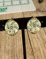 VTG Iridescent Hillcraft Castlecraft Czech Glass Slide Earrings LOT CRAFT READ