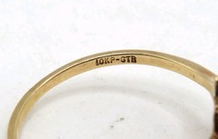 vtg 10K Yellow Gold Ring Sz 8.75″ w 2 Flower 12 Rubies & 2 Diamonds Dainty-2.67g