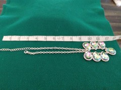 Multicolor Glass Tear Drop Contemporary Statement Necklace Gold Tone