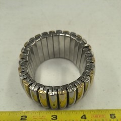 Vintage Stretch Bracelet Silver Gold Silver Tone Expandable Link Bracelet