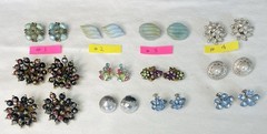 Vintage MCM earrings, unsigned, Clip On And Pierced, lot of 12 pairs