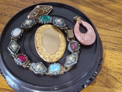 Victorian Edwardian Art Deco Jewellery Lot 10k gold Brass Glass GF See Video