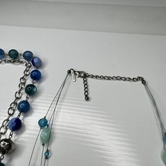 H7 Lot Blue Green Turquoise Aqua Resin Acrylic Lucite Silver Chains Lane Bryant