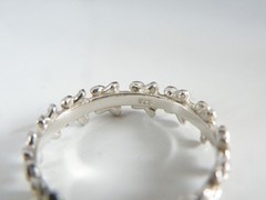 Vintage Hawaiian Sterling Silver Plumeria Eternity Band Ring Size 10