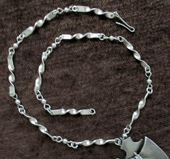 ARTISAN LARGE STERLING PENDANT NECKLACE w STONE -2 7/8 INCHES, 19.5 INCHES