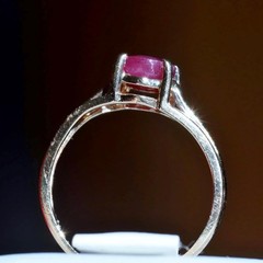 10k yellow gold sz 4.5 ring 0.80ct natural, treated ruby solitaire 1.47gr Nissko
