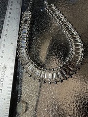 Vintage Clear Rhinestone Baguette Choker-Macy’s INC-Mid-century Style-Stunner!