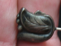 Relief flower Tie Hat Stickpin *Sterling Silver 1900s Art Nouveau Floral 3.5in