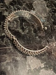 Sterling Silver Vntg Victorian Style Elegant Edgy Clamp Bracelet Unique Sz 7 EUC
