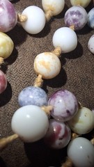 Picasso Glass Gold Swirl Knotted Pastel Bead Necklace No Clasp