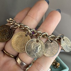 Japan, Germany Vintage Jewelry Lot, Earrings,Coin Bracelets