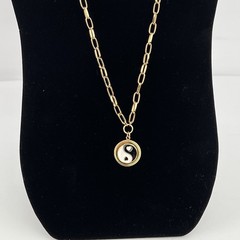 Wilhelmina Garcia 24″ Necklace Ying Yang 18kt Gold Plate Over 925 Silver WG
