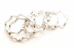 Vintage Esposito 14K GE ESPO White Gold Plated Thin Stackable Wavy Band Ring NOS