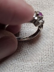 Vintage 925 Silver Ruby Cubic Zirconia Avon Heart Fashion Ring