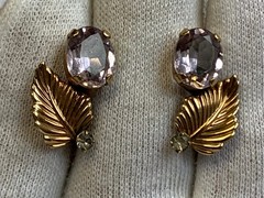 Vtg Van Dell Gold Filled Screw Back Earrings Jewelry Amethyst Color *READ*