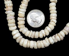 Vintage 70s Puka Shell Bead Necklace Hawaiian Surfer Beach 18″