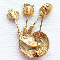 Flower Garden Brooch Pin Vintage Floral Abstract Atomic Nature Jewelry Gift