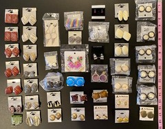 VTG HUGE Lot Of 80s 90s 00s Clip Pierced Enamel Rhinestone Resin Dangle Earrings