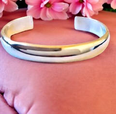 Sterling Silver 925 Cuff Bracelet Solid Smooth 24 grams