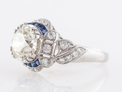 Art Deco Antique 3.20 Ct Diamond Vintage Engagement Ring 925 Sterling Silver