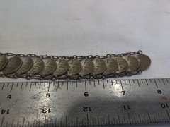 Bracelet, 1956 Mexican 1 Centavo coin is Hand crafted from brass Coins