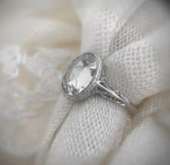 Oval Cut 4CT Lab Created Diamond Vintage Art Deco Engagement Ring 925 Silver