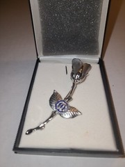 Vintage Silvertone Rose Stem Brooch 2.5 Inches Unsigned 1960-1970 Elegant…
