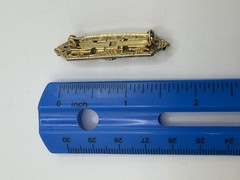 VINTAGE 1928 JEWELRY FAUX PEARL SMALL BAR BROOCH GOLD TONE PIN VICTORIAN STYLE