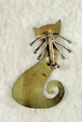 Handmade Brass Cat Brooch (171 – 2532)