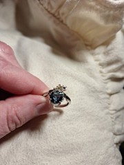 Can’t Find Markings Silver In Appearance Vintage Antique Ring Blue Stone/Pink