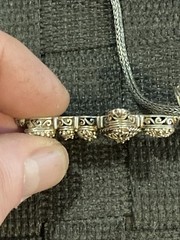 Vintage JTV Sarda Sterling Silver 925 Wheat Snake Chain w/ Filigree Sarda Cross