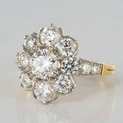 Art Deco Antique Vintage 1.50Ct White Diamond Engagement Ring 14K Yellow Gold FN