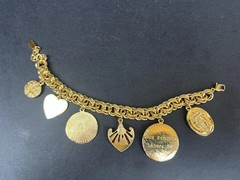 Vintage Camrose Kross JBK Gold Charm Bracelet Box &COA