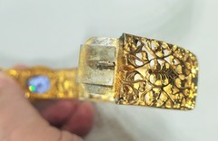 Gorgeous Early 1900s Taille D’Epargne Light Lilac Glass Stone Bracelet