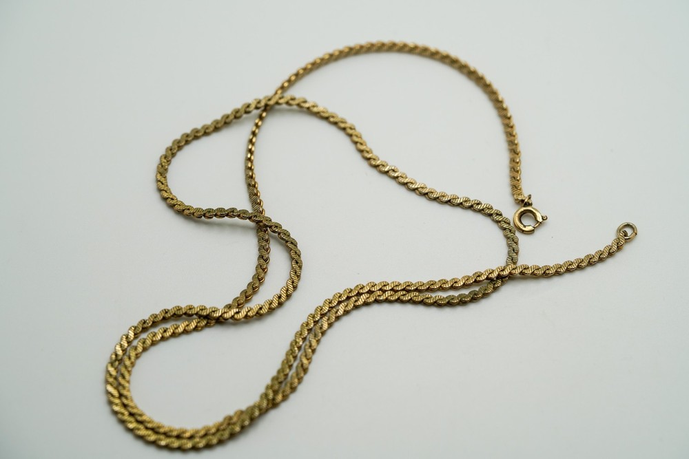 Vintage 24″ x 2mm 12k GF S Link Necklace JB41