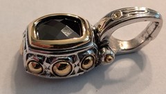 Vintage Renaissance Revival 2-Tone Black Onyx Cubic Zirconia Pendant