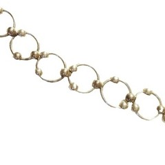 Beautiful Bali Open Circle Beaded Ball Style 925 Sterling Silver Bracelet 10″