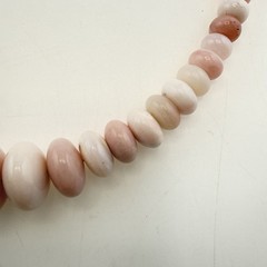 Jay King Necklace Pink Opal Graduated Disc Coin Sterling Silver Beaded 925