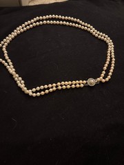 Vintage double-strand Faux Pearl necklace. Locking clasp. 20in length.