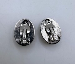 Vintage Whiting and Davis scarab Egyptian revival clip on earrings rare