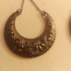 Filigree HalfMoon Crescent Dangle Hoop Earring Gypsy Boho Tribe Celestial Pierce