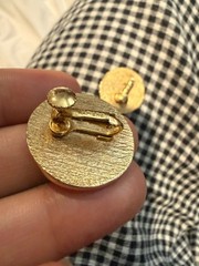 Vintage Napier Gold Tone Enamel Circle ScrewbackEarrings