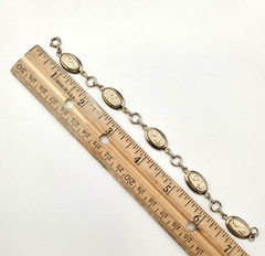 Vintage 12K Gold Filled Engraved Oval Link Bracelet Elegant Etched 14.4g