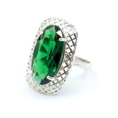 Vintage Luxury RING Silver 925 with Chic Big Bright Stone -size: 9US (19mm)| #53