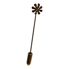 Vintage Flower Daisy Stick Pin Gold Tone Yellow Enamel 2 Inch