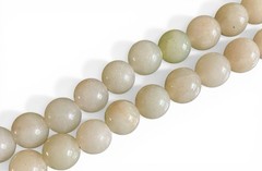 Vtg White?Jadeite Bead Necklace 8mm Round Stone Beads 17” Classic